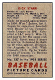 1951 Bowman Baseball #137 Dick Starr Browns EX-MT 492619