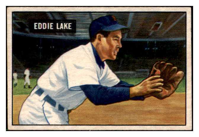1951 Bowman Baseball #140 Eddie Lake Tigers EX-MT 492622