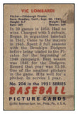1951 Bowman Baseball #204 Vic Lombardi Pirates VG-EX 492674