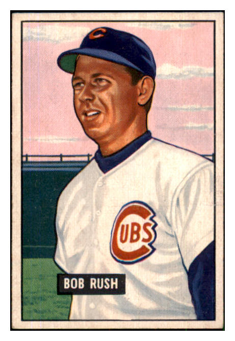 1951 Bowman Baseball #212 Bob Rush Cubs EX-MT 492682