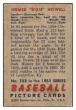 1951 Bowman Baseball #252 Dixie Howell Reds VG-EX 492714