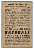 1952 Bowman Baseball #249 Hank Thompson Giants GD-VG 492989