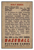 1951 Bowman Baseball #283 Walt Dubiel Cubs EX-MT 494219