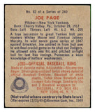 1949 Bowman Baseball #082 Joe Page Yankees EX+/EX-MT 494241