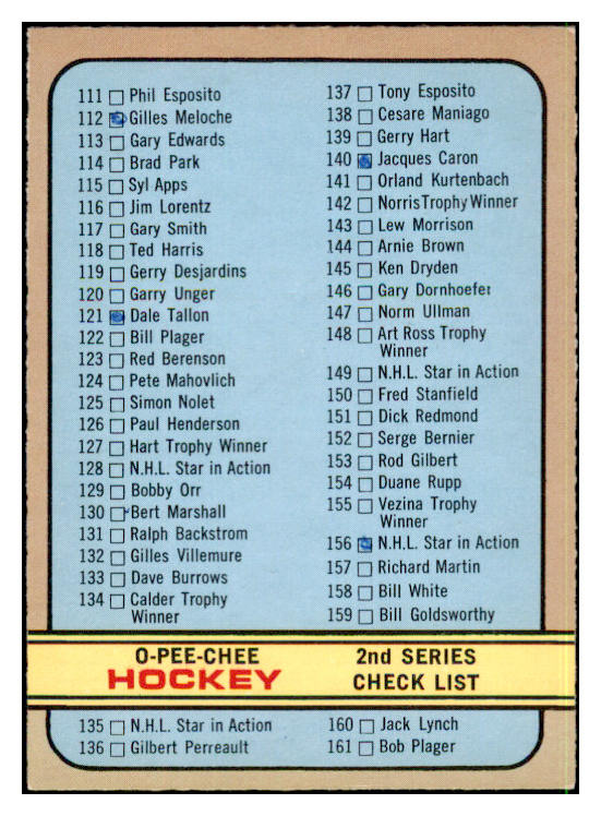 1972 O Pee Chee Hockey #190 Checklist 2 EX-MT marked 494516