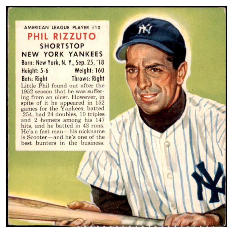 1953 Red Man #010AL Phil Rizzuto Yankees VG-EX No Tab 494841