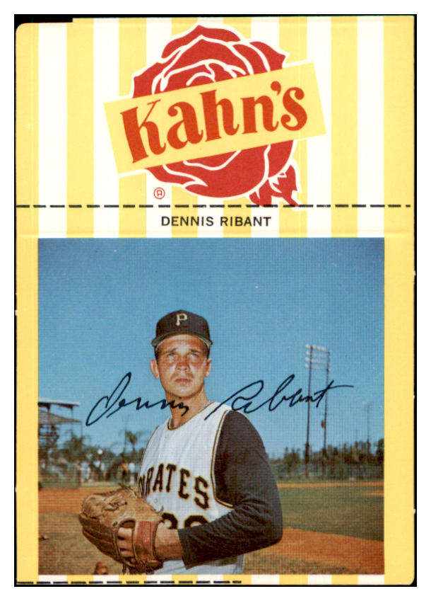 1967 Kahns Baseball Dennis Ribant Pirates NR-MT 494852