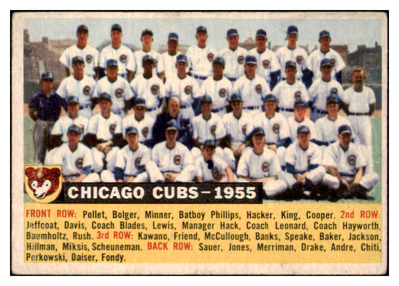1956 Topps Baseball #011 Chicago Cubs Team VG-EX/EX Dated 495460