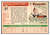 1955 Topps Baseball #057 Billy O'Dell Orioles EX-MT 497049