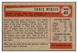 1954 Bowman Baseball #061 Eddie Miksis Cubs NR-MT 497617
