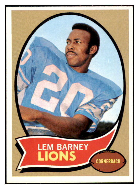 1970 Topps Football #075 Lem Barney Lions EX-MT 497837