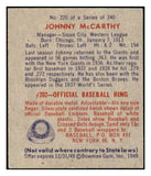 1949 Bowman Baseball #220 Johnny McCarthy Giants EX-MT 498098