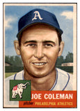 1953 Topps Baseball #279 Joe Coleman A's VG-EX 498966