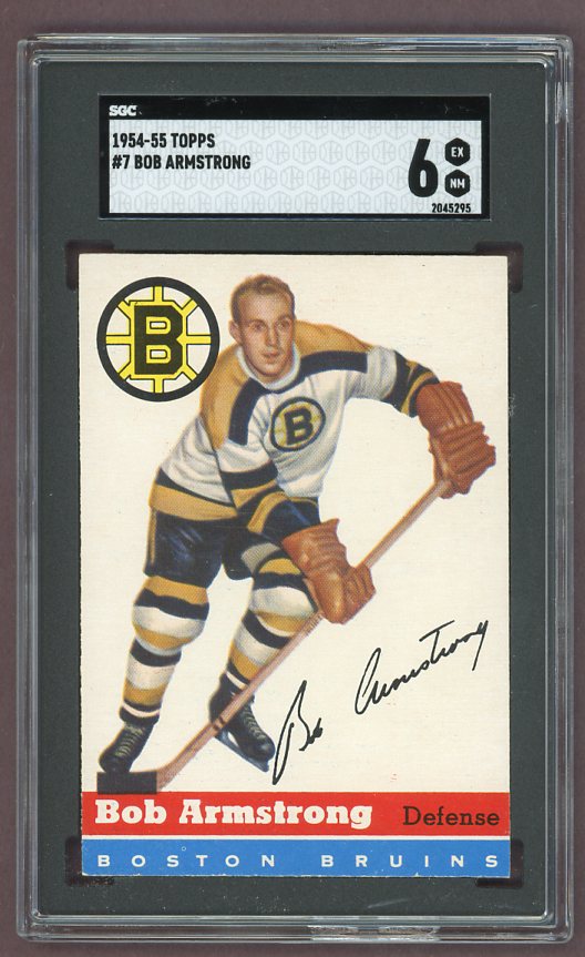 1954 Topps Hockey #007 Bob Armstrong Bruins SGC 6 EX-MT 499989