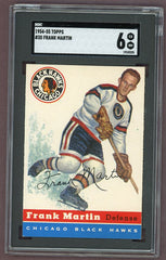 1954 Topps Hockey #030 Frank Martin Black Hawks SGC 6 EX-MT 500072