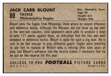 1952 Bowman Large Football #080 Jack Blount Eagles EX 504683
