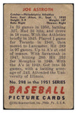 1951 Bowman Baseball #298 Joe Astroth A's VG 505231