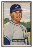 1951 Bowman Baseball #297 Dave Philley A's VG 505237