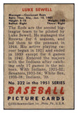 1951 Bowman Baseball #322 Luke Sewell Reds VG-EX 505243