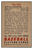 1951 Bowman Baseball #300 Hal Rice Cardinals EX 505274