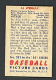 1951 Bowman Baseball #281 Al Widmar Browns EX 505307