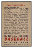 1951 Bowman Baseball #307 Walt Masterson Red Sox EX-MT 505351