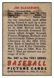 1951 Bowman Baseball #287 Jim Blackburn Reds NR-MT 505364