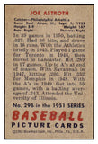 1951 Bowman Baseball #298 Joe Astroth A's NR-MT 505366