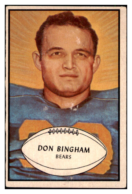1953 Bowman Football #059 Don Bingham Bears VG 507482
