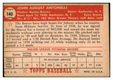 1952 Topps Baseball #140 John Antonelli Braves VG 508592