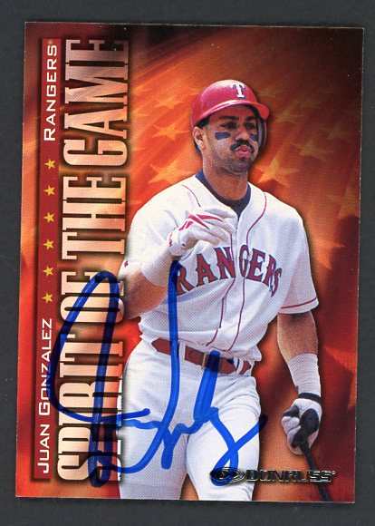 1998 Donruss #403 Juan Gonzalez Rangers Signed Autographed 509111