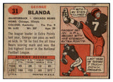 1957 Topps Football #031 George Blanda Bears EX-MT 509901