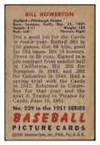 1951 Bowman Baseball #229 Bill Howerton Pirates VG-EX 515126