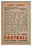 1951 Bowman Football #056 Charley Conerly Giants EX-MT 518934