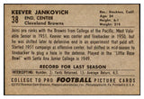 1952 Bowman Large Football #038 Keever Jankovich Browns EX-MT 519383