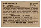 1952 Bowman Large Football #054 Glen Christian 49ers VG-EX 519400