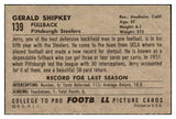 1952 Bowman Large Football #139 Jerry Shipkey Steelers EX-MT 519461