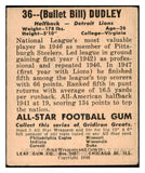 1948 Leaf #036 Bill Dudley Lions VG-EX 519501