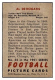 1951 Bowman Football #055 Al Derogatis Giants EX-MT 522188
