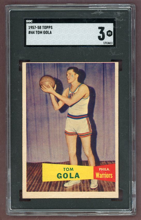 1957 Topps Basketball #044 Tom Gola Warriors SGC 3 VG 522753