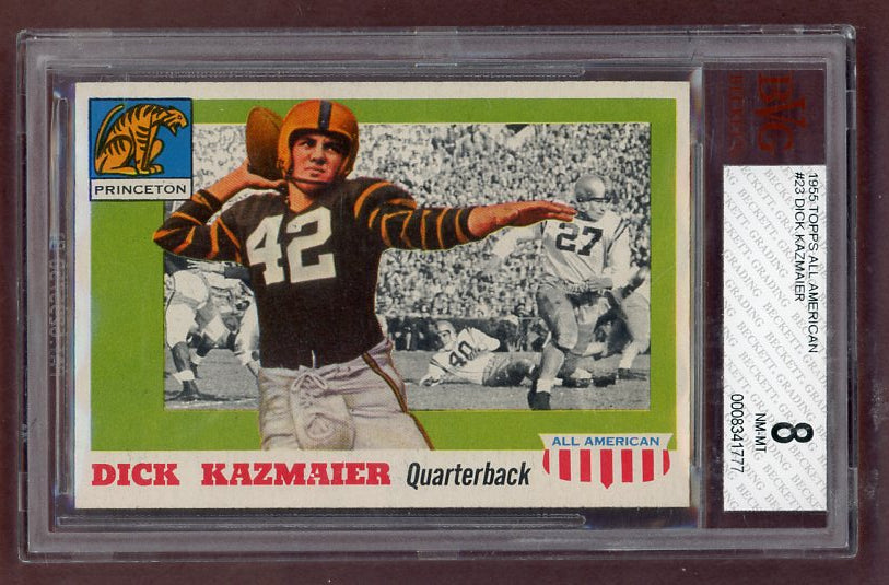 1955 Topps Football #023 Dick Kazmaier Princeton BVG 8 NM/MT 523126