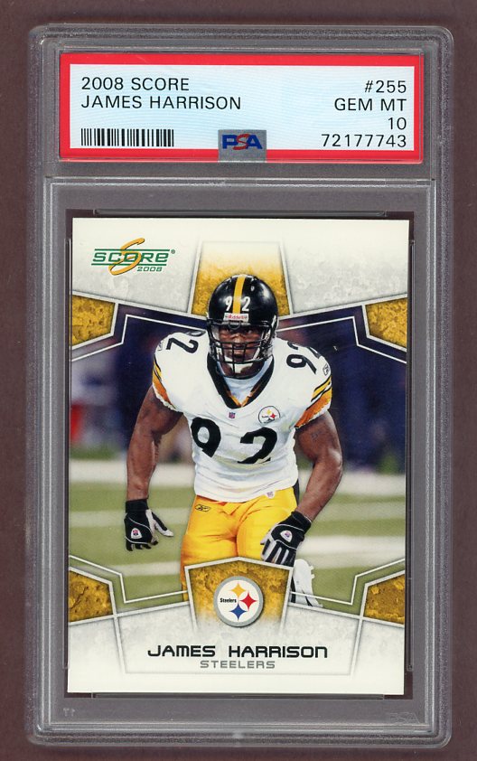 2008 Score #255 James Harrison Steelers PSA 10 GEM MINT 526143