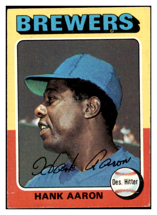 1975 Topps Baseball #660 Hank Aaron Brewers EX-MT 527154
