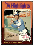 1975 Topps Baseball #001 Hank Aaron HL Braves EX-MT 527157