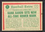 1975 Topps Baseball #001 Hank Aaron HL Braves EX-MT 527157