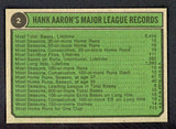 1974 Topps Baseball #002 Hank Aaron Braves EX-MT 527162