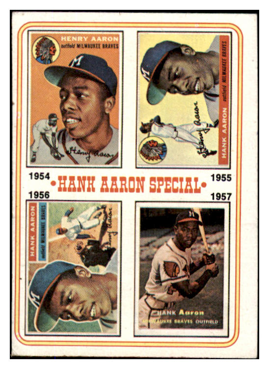 1974 Topps Baseball #002 Hank Aaron Braves EX 527175