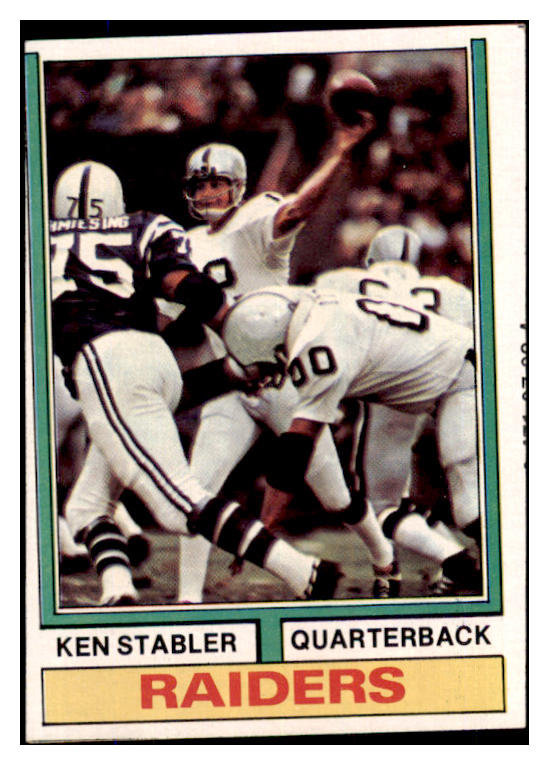 1974 Topps Football #451 Ken Stabler Raiders VG 527436
