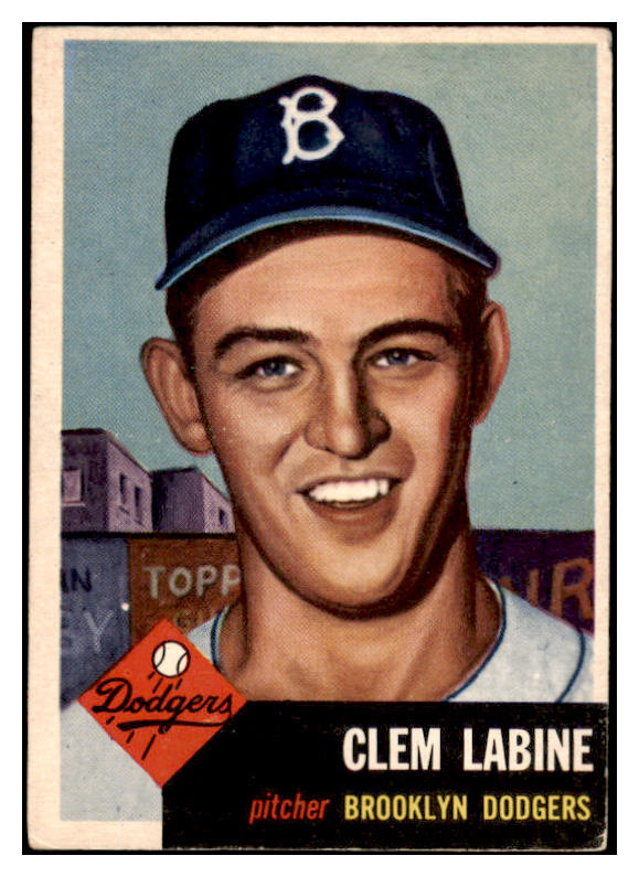 1953 Topps Baseball #014 Clem Labine Dodgers GD-VG ink back 528067