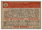 1952 Topps Baseball #244 Vic Wertz Tigers EX-MT 528361